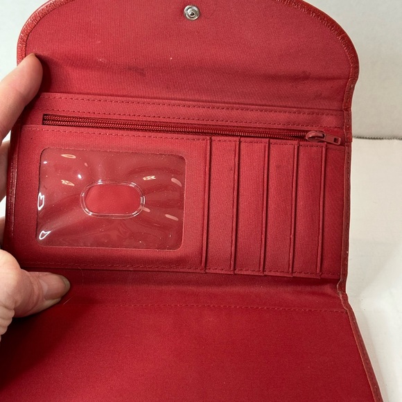 Buxton Topstitch Leather Wallet Burgundy - Picture 4 of 5